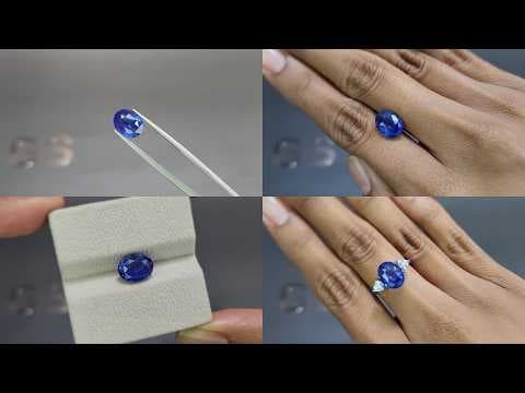 Unheated sapphire Royal Blue oval cut 4.05 carats, Sri Lanka ID 12135