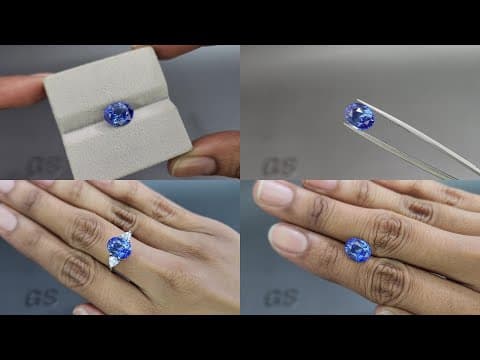 Intense Blue sapphire in oval cut 3.84 carats, Sri Lanka ID 11103