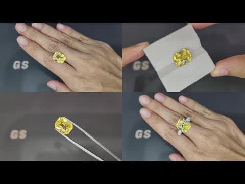Unheated top Golden color sapphire in radiant cut 10.20 carats, Sri Lanka ID 11804