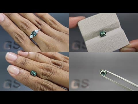 Unheated Teal sapphire octagon cut 1.63 carats, Madagascar ID 11871