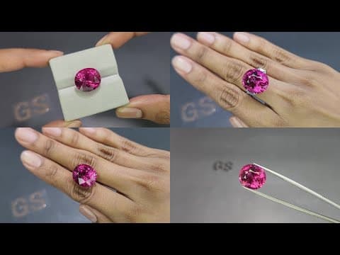 Large rubellite tourmaline oval cut 15.39 carats, Africa ID 11602