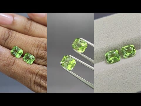 Pair of tsavorite garnets radiant cut 3.30 carats, Africa ID 11846