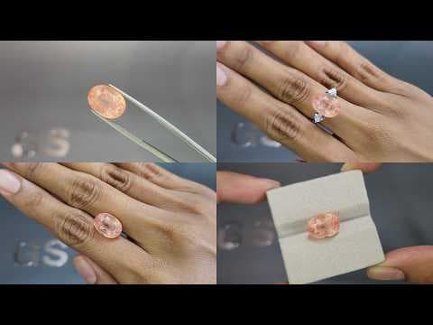 Unheated sapphire Padparadscha oval cut 10.90 carats, Sri Lanka ID 12252