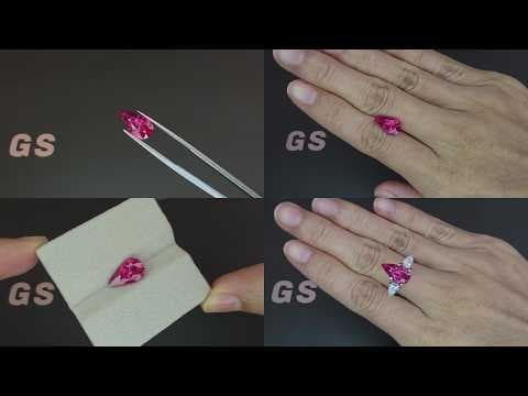 Mahenge spinel Vibrant Pink pear shape 3.15 carats, Tanzania ID 12124