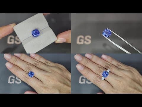 Unheated Cornflower Blue sapphire in cushion cut 6.18 carats, Sri Lanka ID 11686