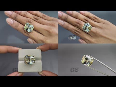 Unheated sapphire Bi-color radiant cut 34.48 carats, Sri Lanka ID 10997