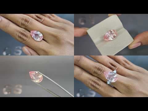 Unheated sapphire Padparadscha pear shape 11.62 carats, Sri Lanka ID 12251