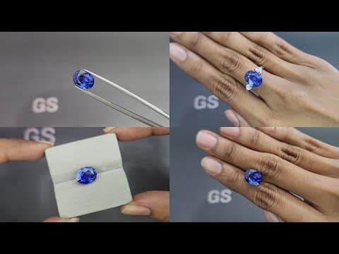 Royal Blue sapphire in oval cut 5.72 carats, Sri Lanka ID 10820