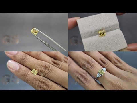 Unheated yellow sapphire octagon cut 1.51 carats, Sri Lanka ID 11908