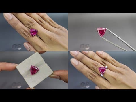 Tourmaline rubellite trillion cut 6.68 carats, Africa ID 10998