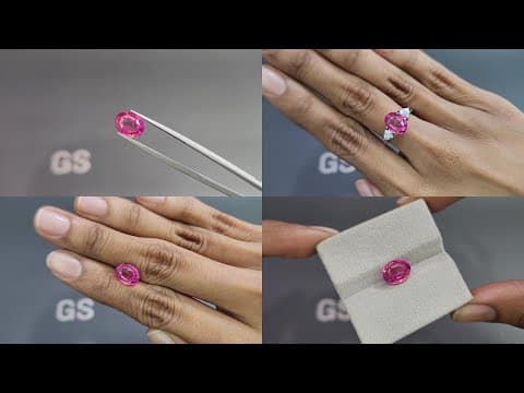 Rare unheated Padparadscha sapphire in oval cut 4.10 carats, Sri Lanka ID 10818