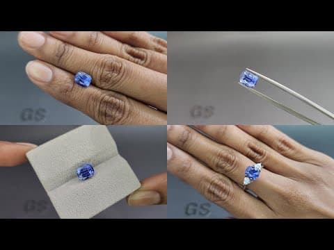 Sapphire Cornflower Blue cushion cut 3.02 carats, Sri Lanka ID 10968