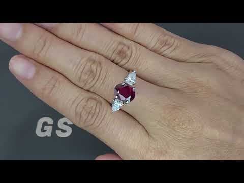 Unheated ruby Pigeon's blood oval cut 2.04 carats, Mozambique ID 11900
