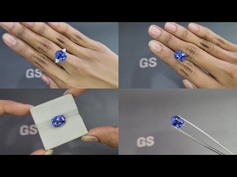 Cornflower Blue Sapphire in cushion cut 10.07 carats, Sri Lanka ID 10813