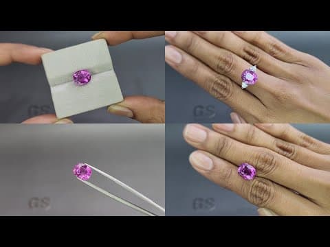 Purple tourmaline cushion cut 4.27 carats, Africa ID 11000