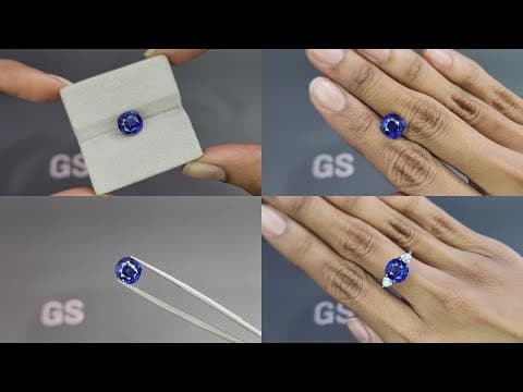 Royal Blue sapphire in cushion cut 4.18 carats, Sri Lanka ID 10816