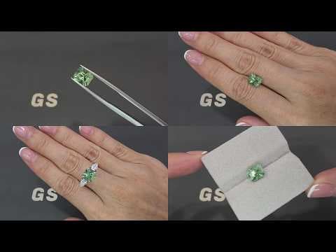 Green tourmaline radiant cut 2.21 carats, Africa ID 12287