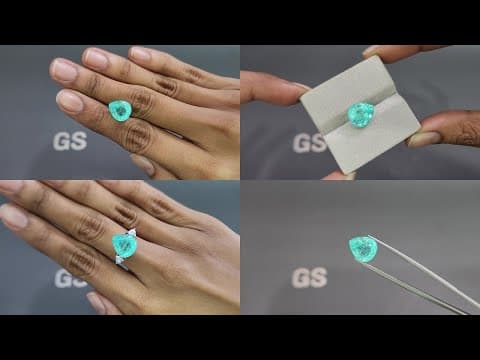 Neon blue Paraiba tourmaline in pear cut 6.04 carats, Africa ID 10836