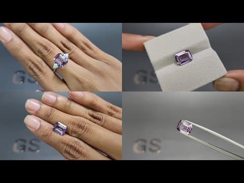 Purple spinel octagon cut 3.65 carats, Tanzania ID 11868