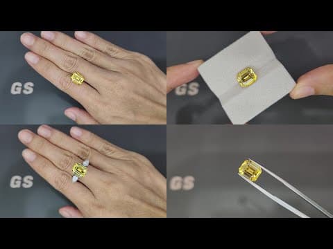 Unheated Golden Yellow sapphire in octagon cut 5.54 carats, Sri Lanka ID 11807