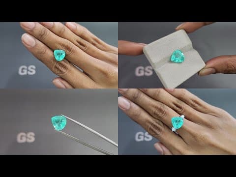 Neon blue Paraiba tourmaline in pear cut 4.49 carats, Mozambique ID 10827