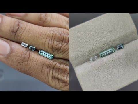 Set of aquamarines octagon cut 0.73 carats, Madagascar ID 11033