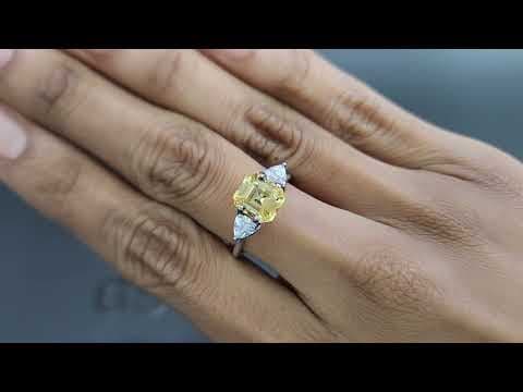 Unheated yellow sapphire octagon cut 3.11 carats, Sri Lanka ID 11412