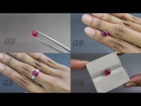 Unheated ruby Pigeon blood cushion cut 2.57 carats, Mozambique ID 10979
