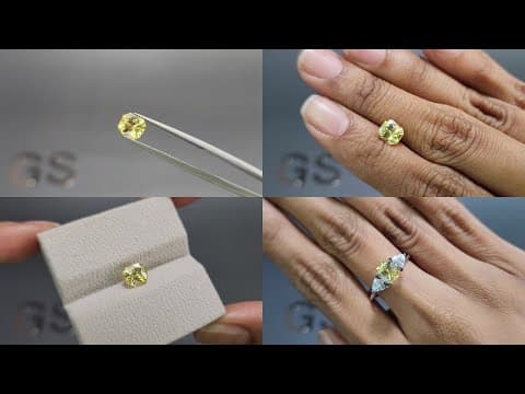 Yellow sapphire radiant cut 1.69 carats, Sri Lanka ID 11876