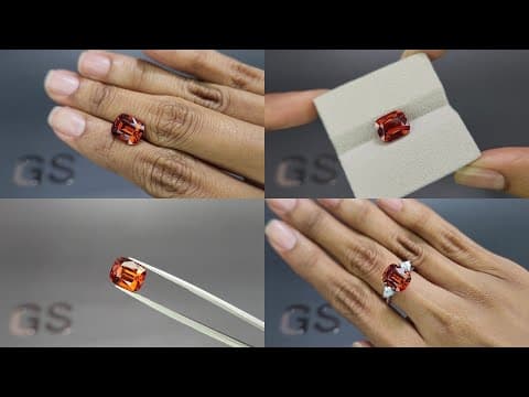 Garnet spessartine cushion cut 5.06 carats, Tanzania ID 11865
