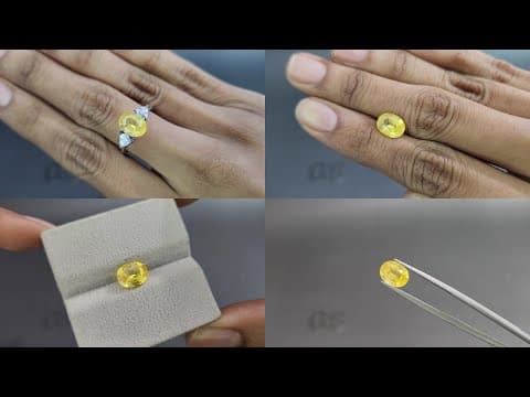 Sapphire Vivid Yellow with rutile silk effect oval cut 3.01 carats, Sri Lanka ID 11416