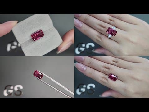Rare Red-Pink spinel in radiant cut 5.26 carats, Vietnam ID 8906