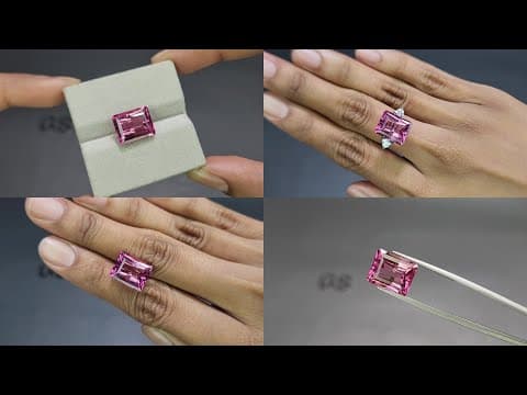 Pink tourmaline radiant cut 8.40 carats, Congo ID 11595