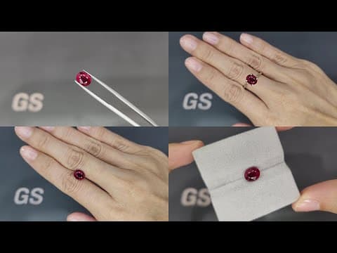 Unheated ruby Crimson Red oval cut 2.06 carats, Mozambique. Gubelin ID 10974