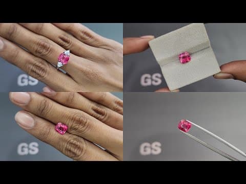 Vibrant Vivid Pink Mahenge spinel in cushion cut 2.05 carats, Tanzania ID 10790