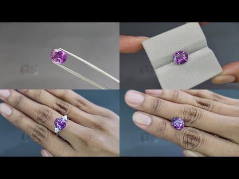 Unheated lavender sapphire oval cut 3.87 carats, Madagascar ID 11594