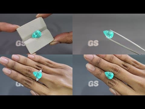 Neon blue Paraiba tourmaline in pear cut 6.03 carats, Mozambique ID 10831