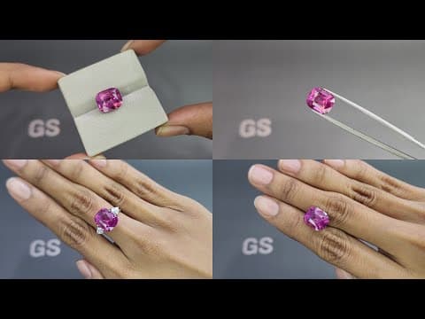 Purple sapphire in cushion cut 8.13 carats, Madagascar ID 10824