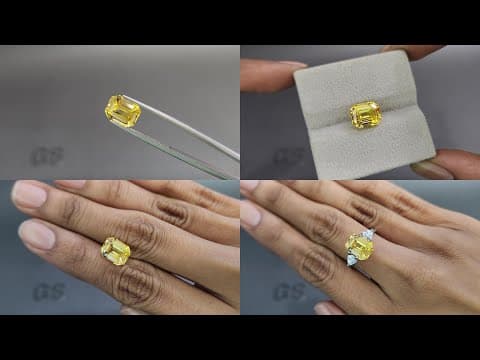 Golden Yellow sapphire in octagon cut 5.50 carats, Sri Lanka ID 11090