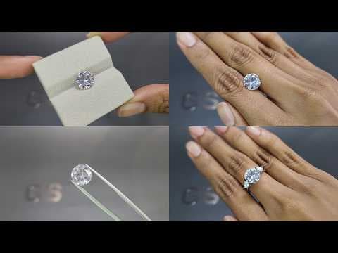 White sapphire round cut 3.85 carats , Sri Lanka ID 12144