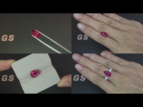 Mahenge spinel Vibrant Pink pear shape 3.63 carats, Tanzania ID 12125