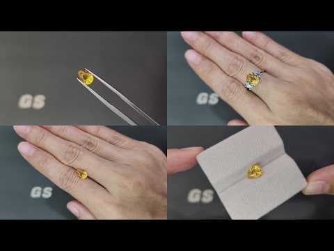 Sapphire Vivid Yellow pear shaped 1.60 carats, Sri Lanka ID 12396