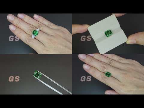 Tsavorite garnet cushion cut 3.54 carats, Tanzania ID 12120