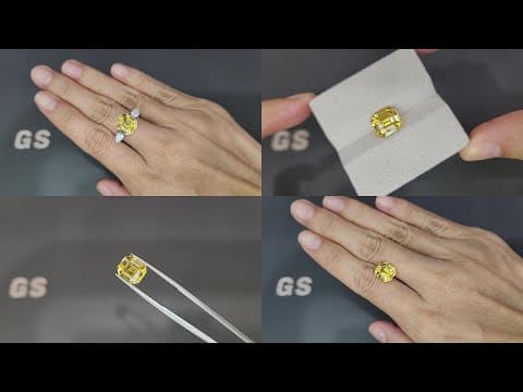 Unheated Golden Yellow sapphire in octagon cut 4.54 carats, Sri Lanka ID 11806