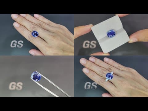 Sapphire Cornflower Blue cushion cut 5.45 carats, Sri Lanka ID 10991