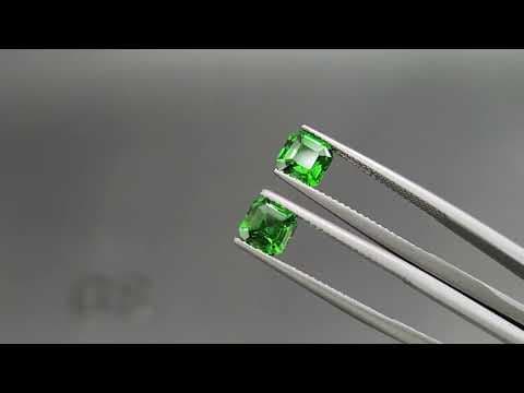 Pair of tsavorite garnets asscher cut 2.02 carats, Africa ID 11421