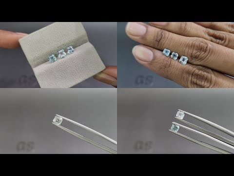 Set of aquamarines octagon cut 1.27 carats, Madagascar ID 11032