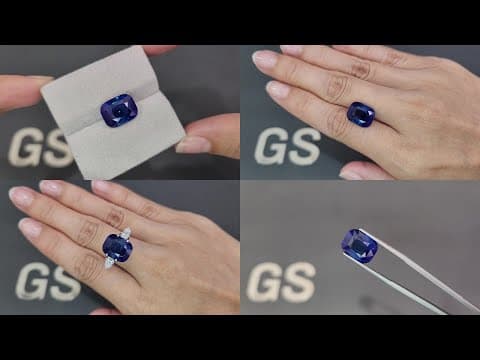 Unheated top quality Royal Blue sapphire in cushion cut 9.15 carats, Sri Lanka ID 9291