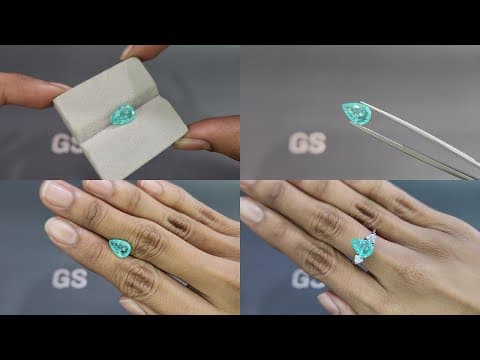 Neon Blue Paraiba tourmaline in pear cut 2.26 carats, Mozambique ID 10845