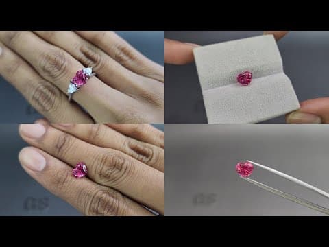 Pink spinel Mahenge heart shape 1.63 carats, Tanzania ID 11418